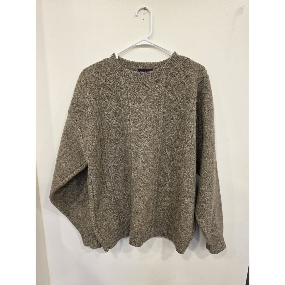 Vintage GANT 100% Lambswool Cable Knit Sweater Made USA Old Money Classic Preppy